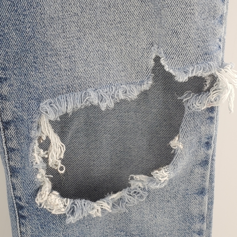 Forever 21 high waist button fly cotton distressed jeans 30 - Picture 6 of 16